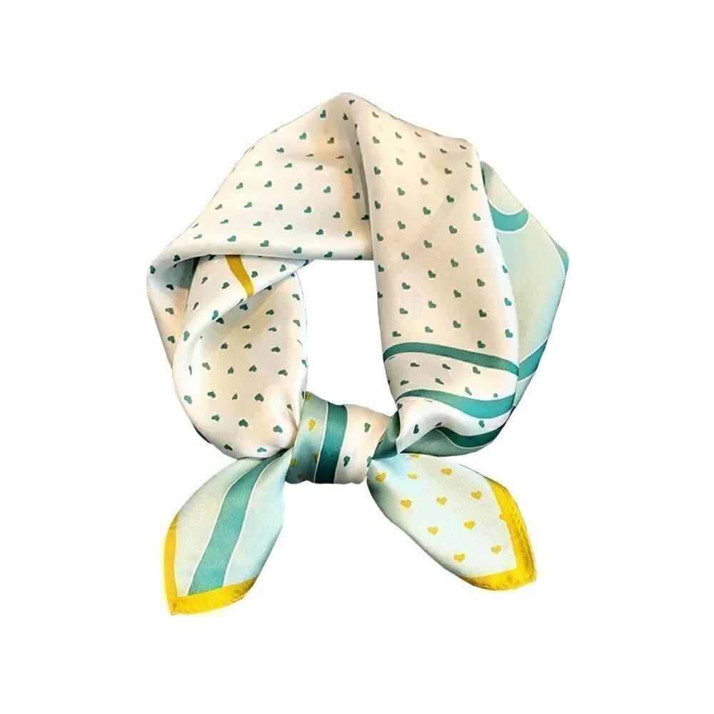 Heart Print Silky Scarf 